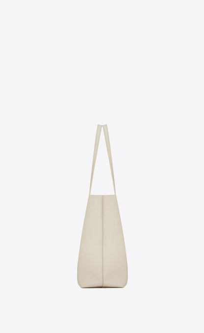 White Calf Leather Tote Shoulder Bag