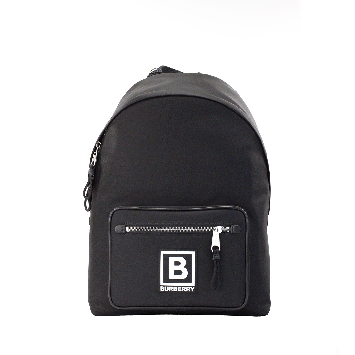 Abbeydale Branded Stamp Rucksack aus schwarzem Nylon, Schultertasche, Büchertasche