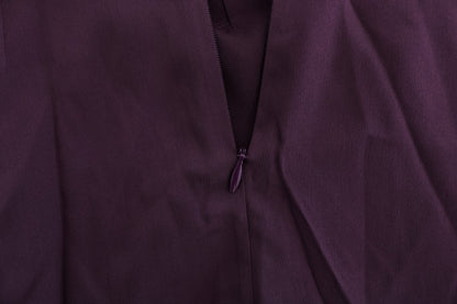 Abito in pizzo nero elasticizzato in seta viola