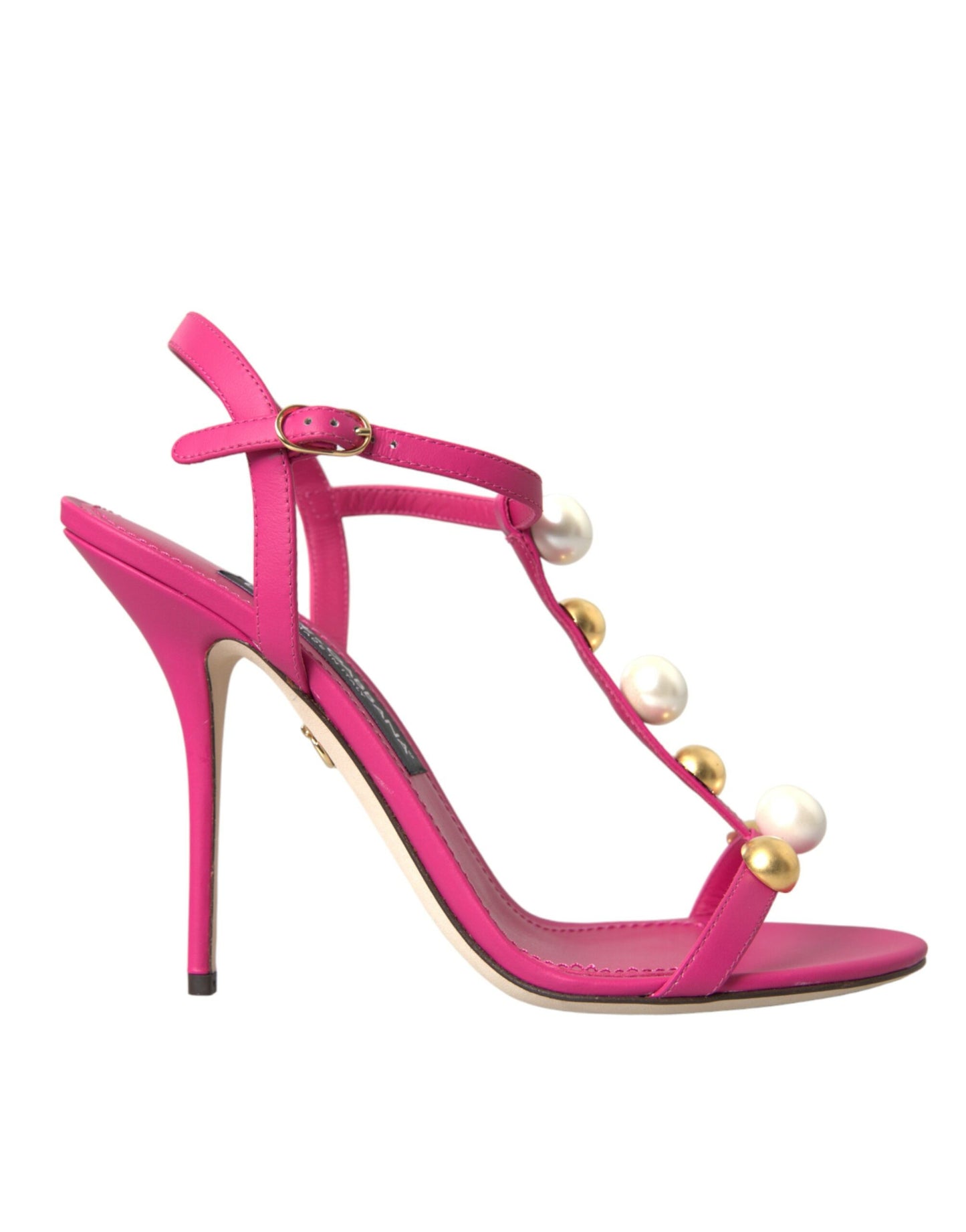 Pink Embellished Leather Sandals Heels Shoes