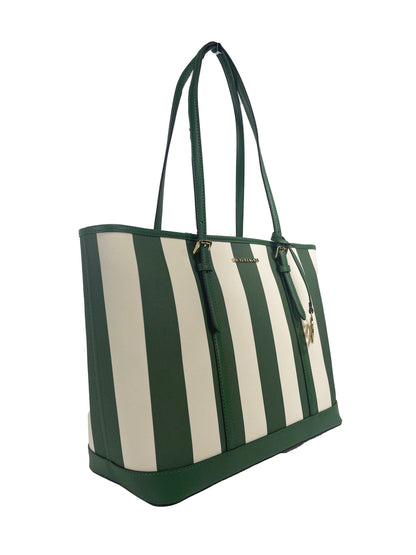 Jet Set Travel Large TZ Shoulder PVC Tote Bag Purse Fern Green