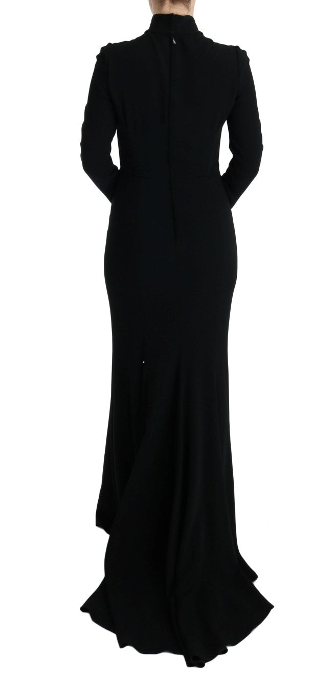 Robe fourreau longue extensible noire