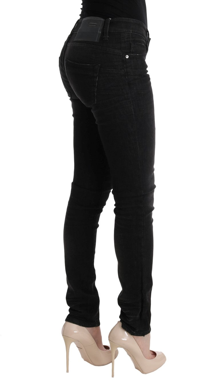 Acht Chic Slim Fit Black Cotton Jeans