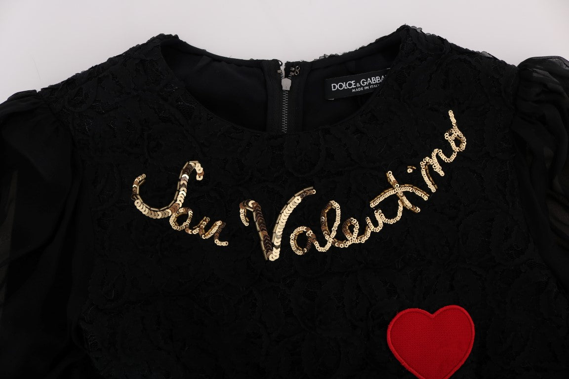 Robe droite noire à sequins San Valentino