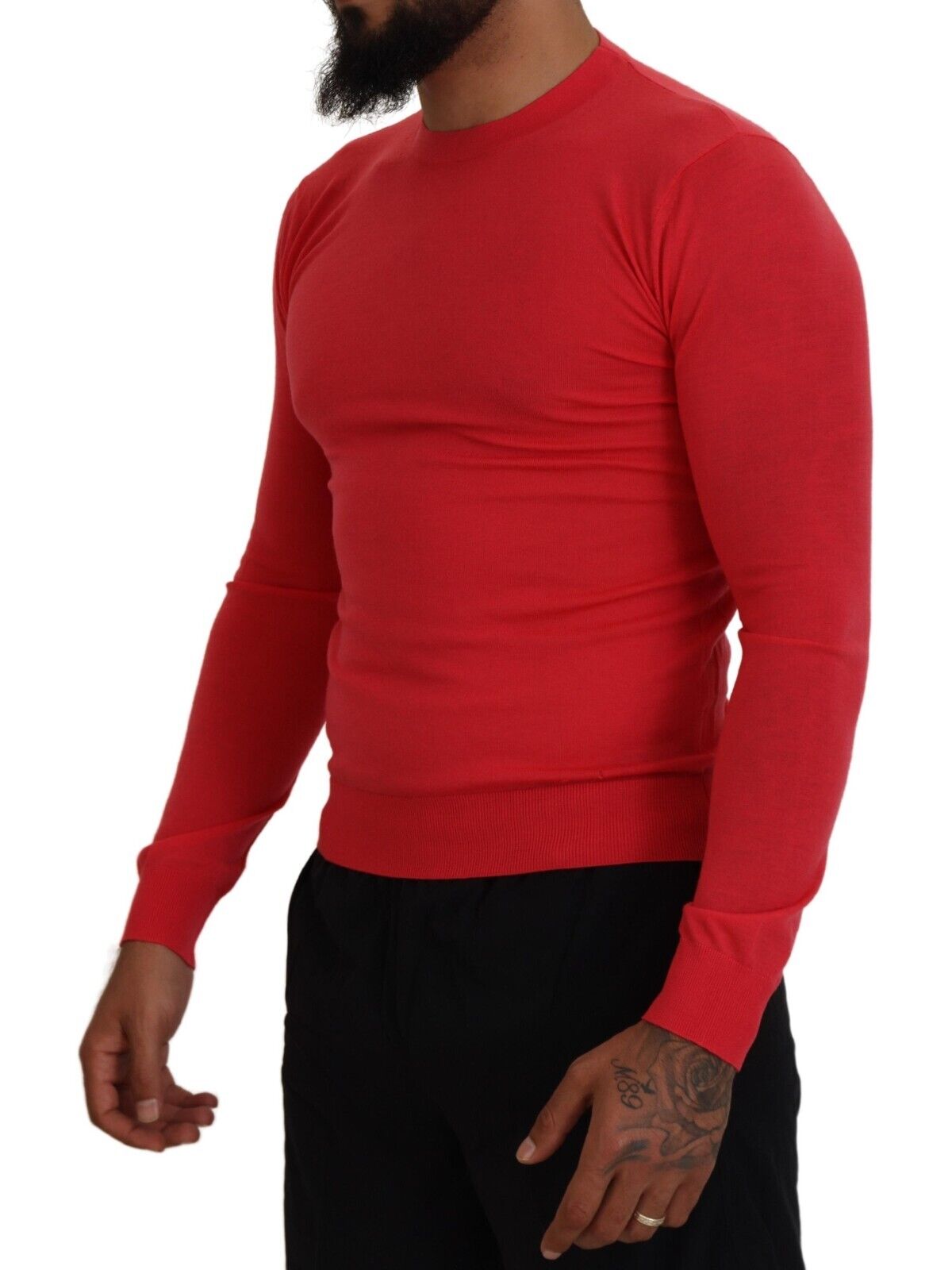 Dsquared² Red Wool Long Sleeves Crewneck Pullover Sweater