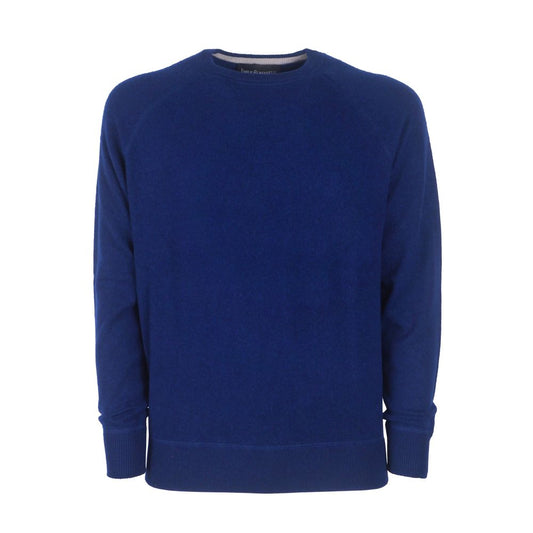 Marineblauer Kaschmirpullover mit Rundhalsausschnitt - Slim Fit