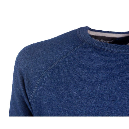 Marineblauer Kaschmirpullover mit Rundhalsausschnitt - Slim Fit