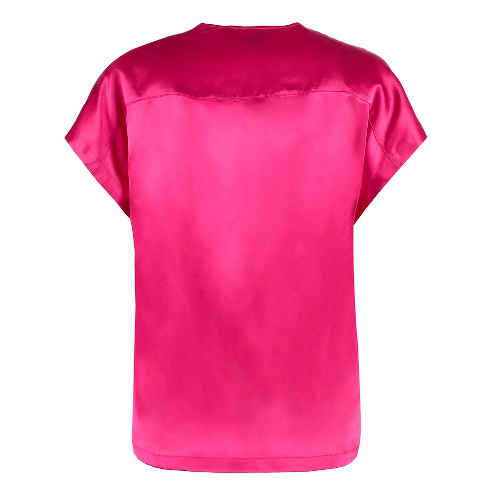 Elegante Bluse aus einer Seidenmischung in Fuchsia