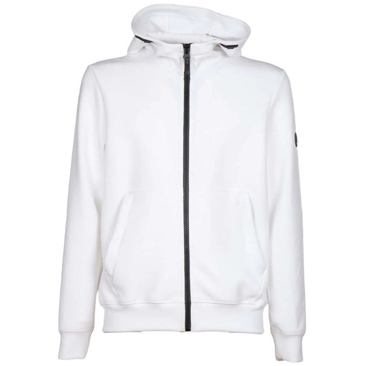 Eleganter Hoodie aus technischem Stoff in Weiß