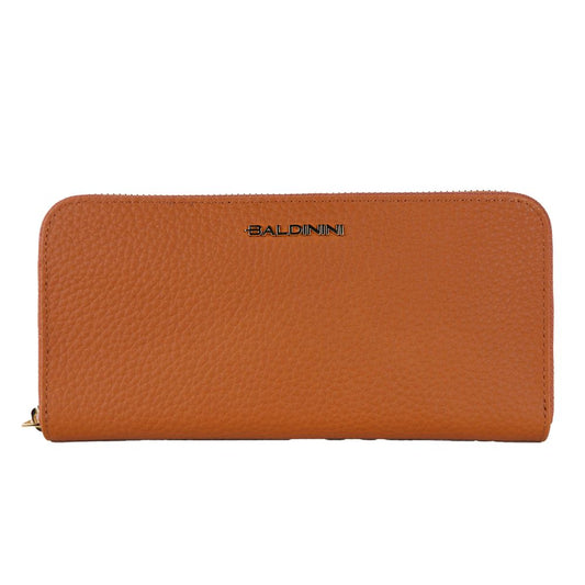 Elegante orange Leder Geldbörse mit Reißverschluss