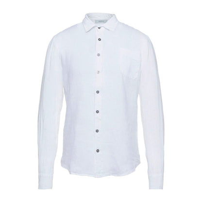 Alpha Studio Elegant White Linen Shirt for Men