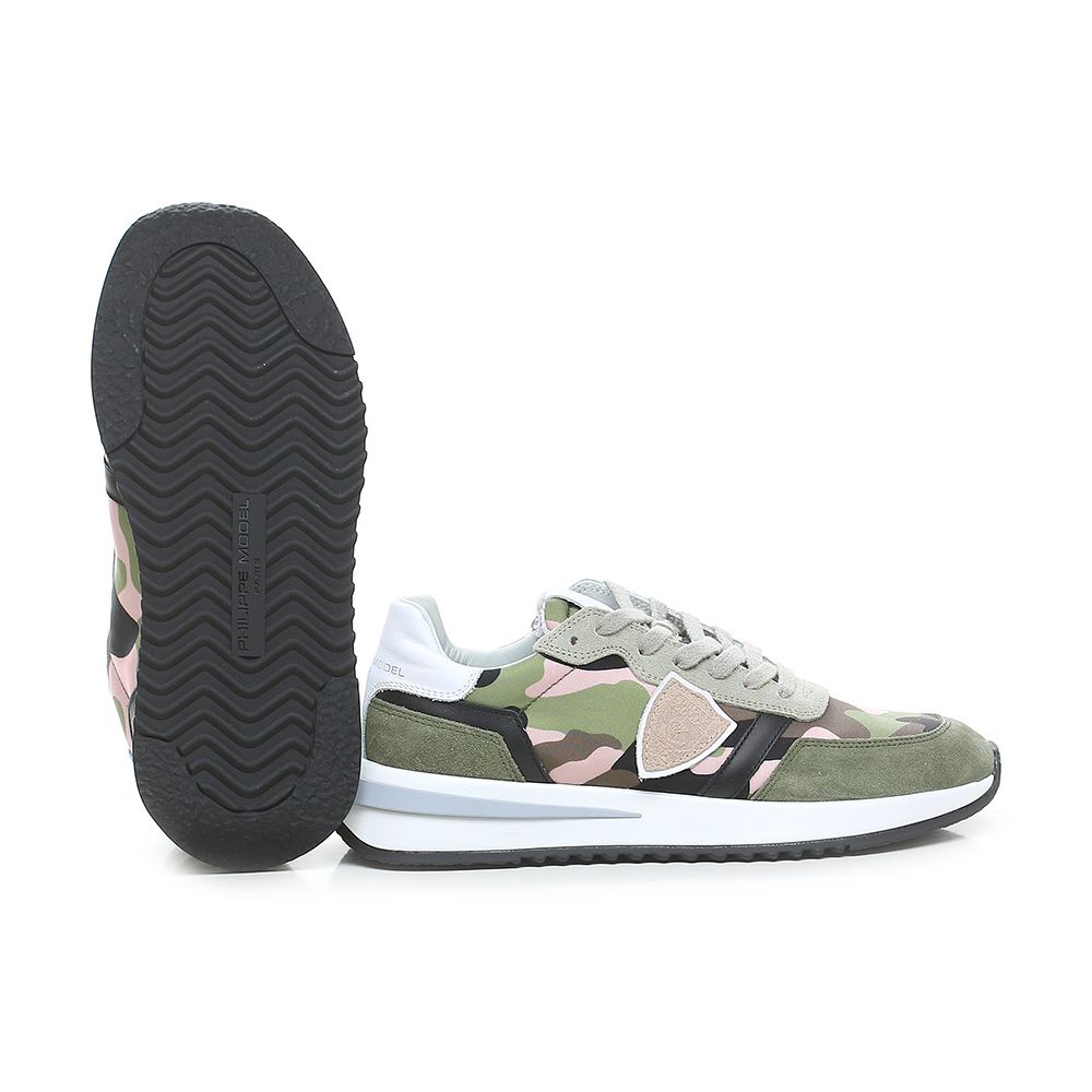 Schicke Army-Sneaker aus Stoff mit Wildlederbesatz