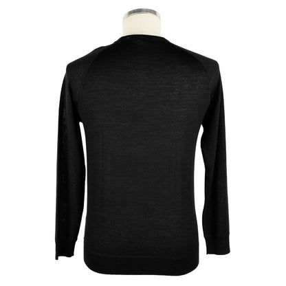 Emilio Romanelli Black Wool Men Sweater