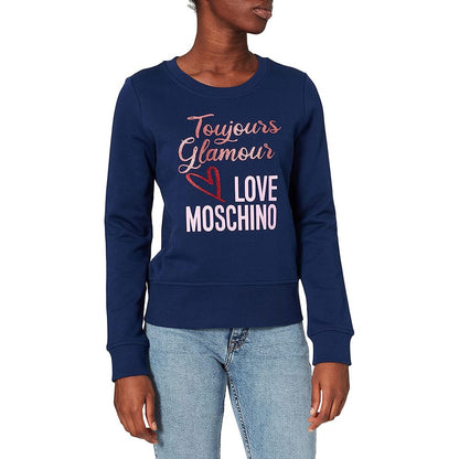 Love Moschino Blue Cotton Women Sweater