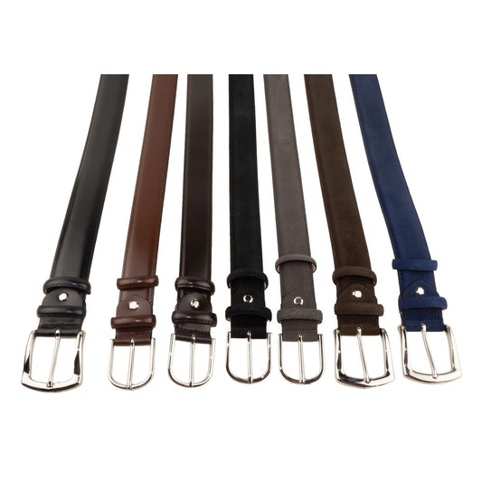 Made in Italy Elegant Italian Leather Belt Ensemble