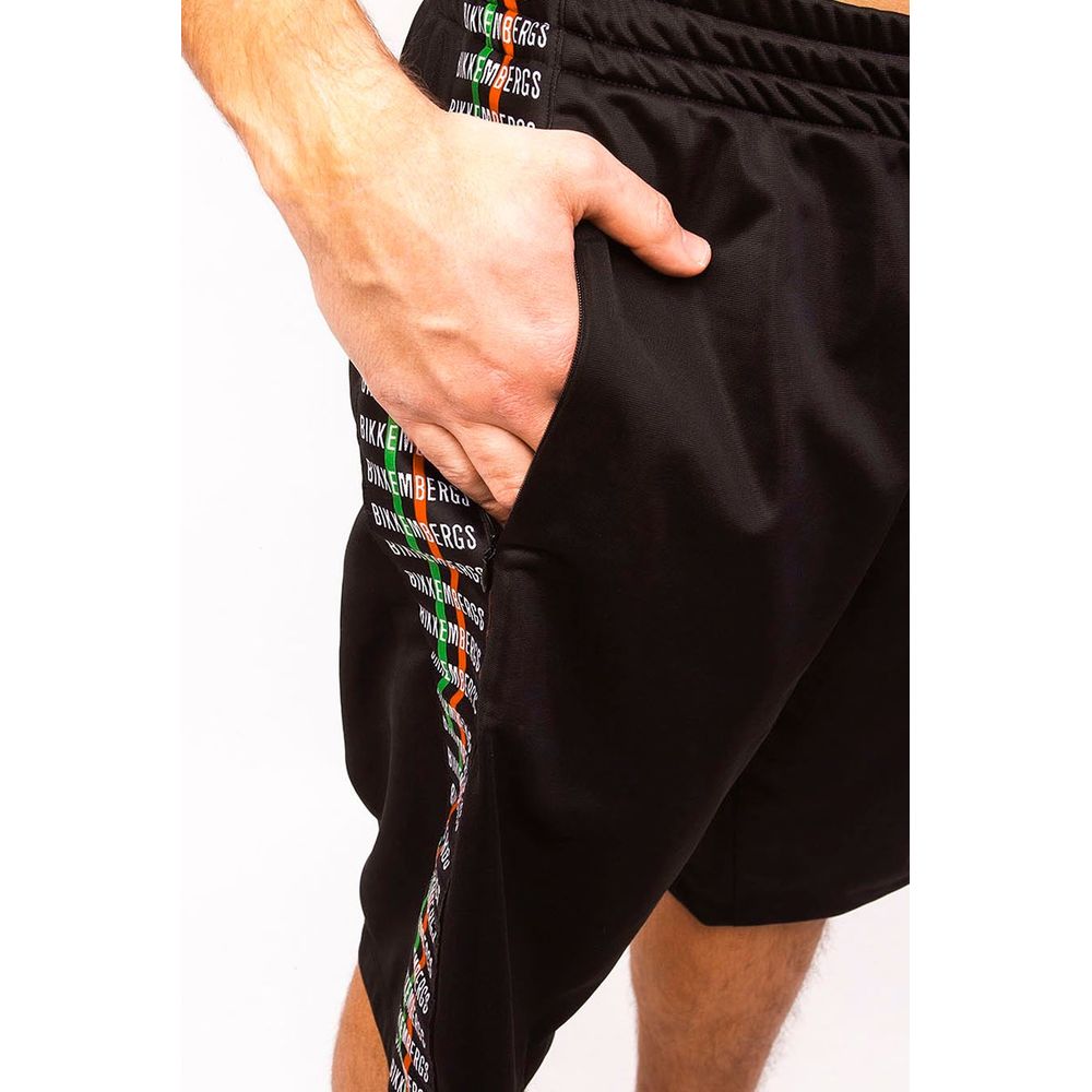 Schwarze Polyester-Shorts