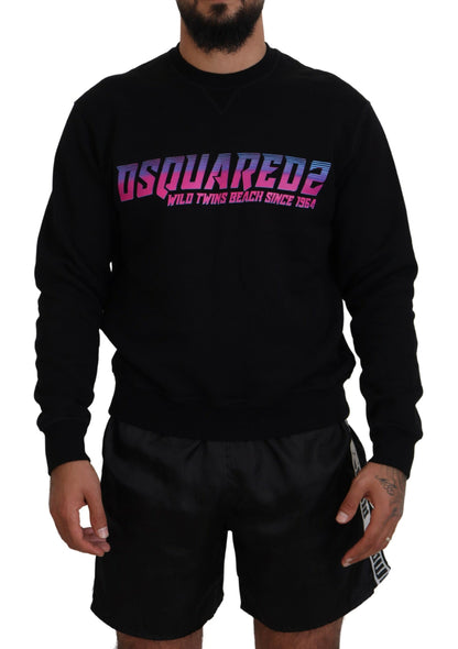 Dsquared² Black Logo Print Long Sleeves Men Pullover Sweater