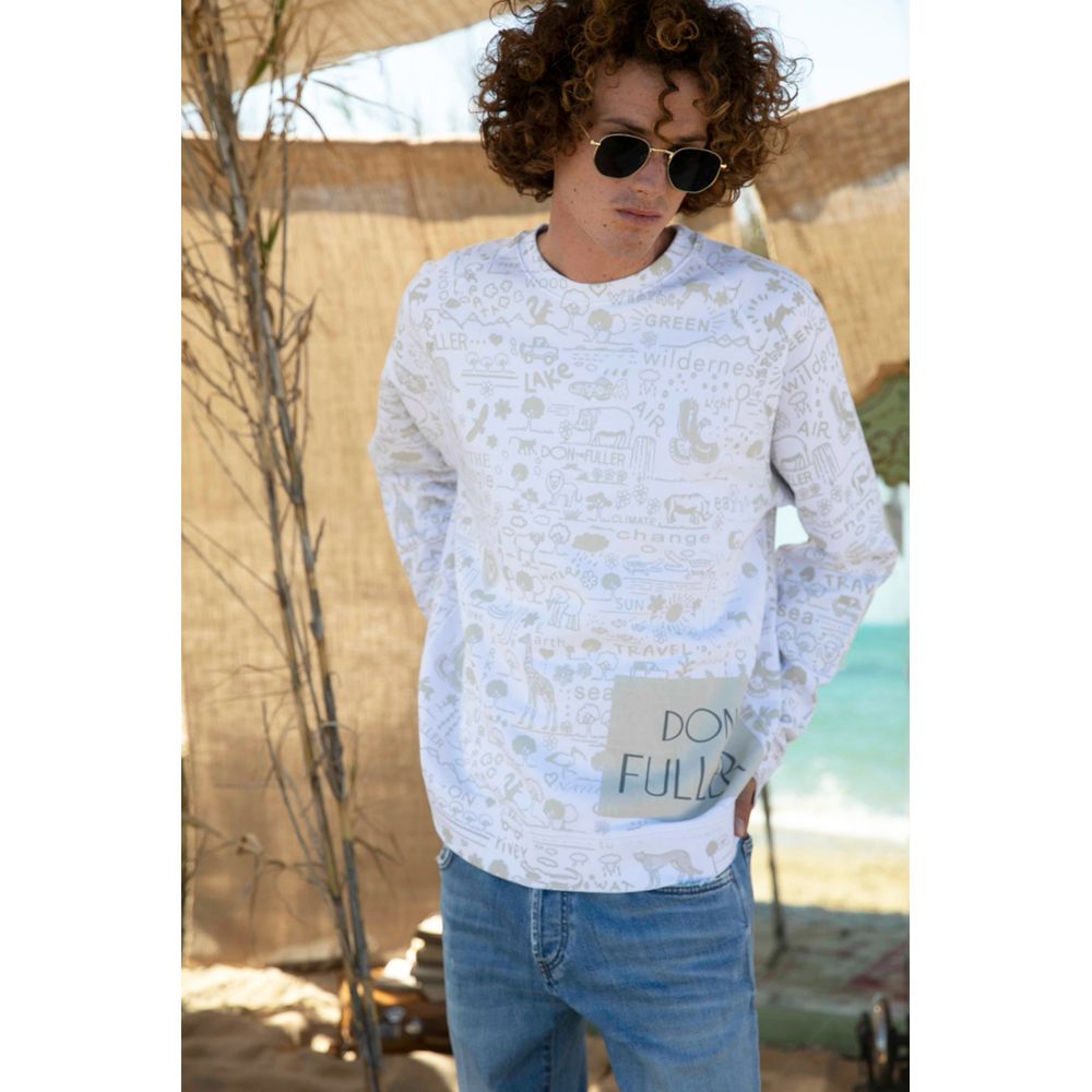 Don The Fuller White Cotton Men Sweater