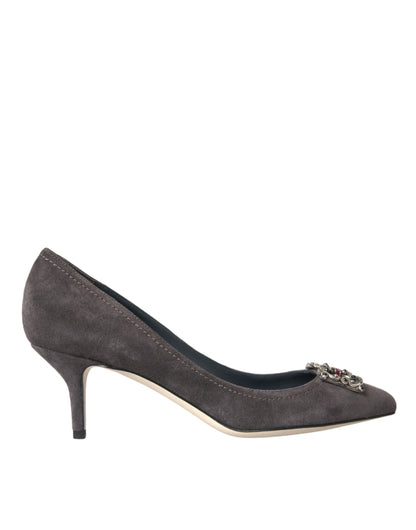 Gray Amore Suede Bellucci Heels Pumps Shoes