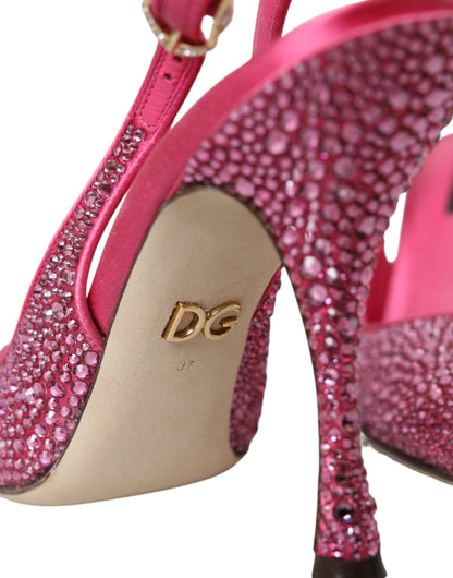 Pink Slingbacks Crystal Pumps Shoes