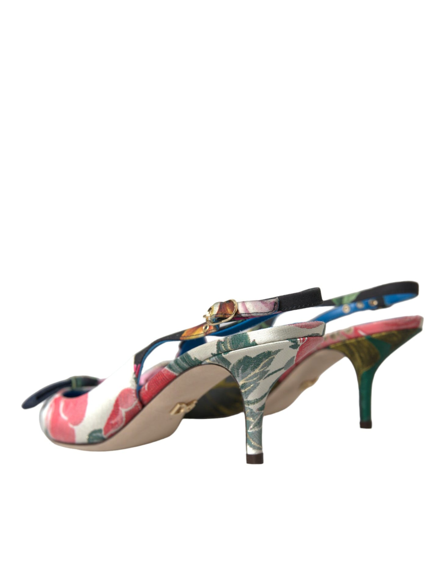 Multicolor Floral Patchwork Slingbacks Shoes