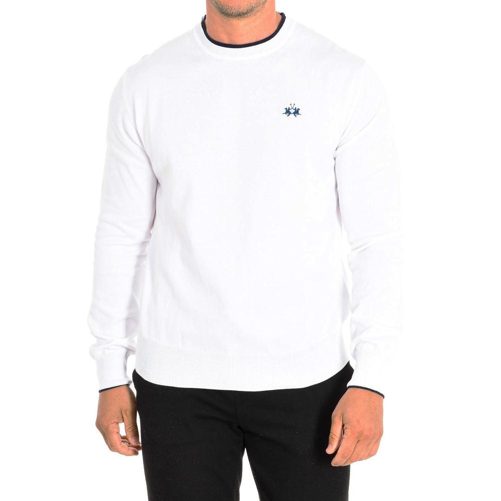 La Martina White Cotton Sweater