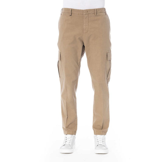 Beige Cotton Jeans & Pant