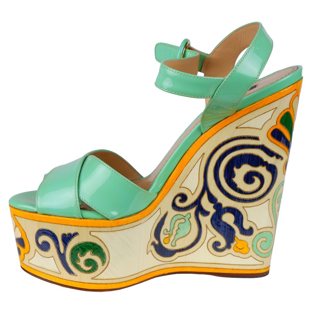 Green Leather Di Calfskin Sandal