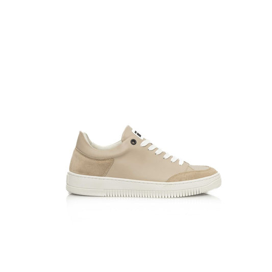 Beige Leather Women Sneaker