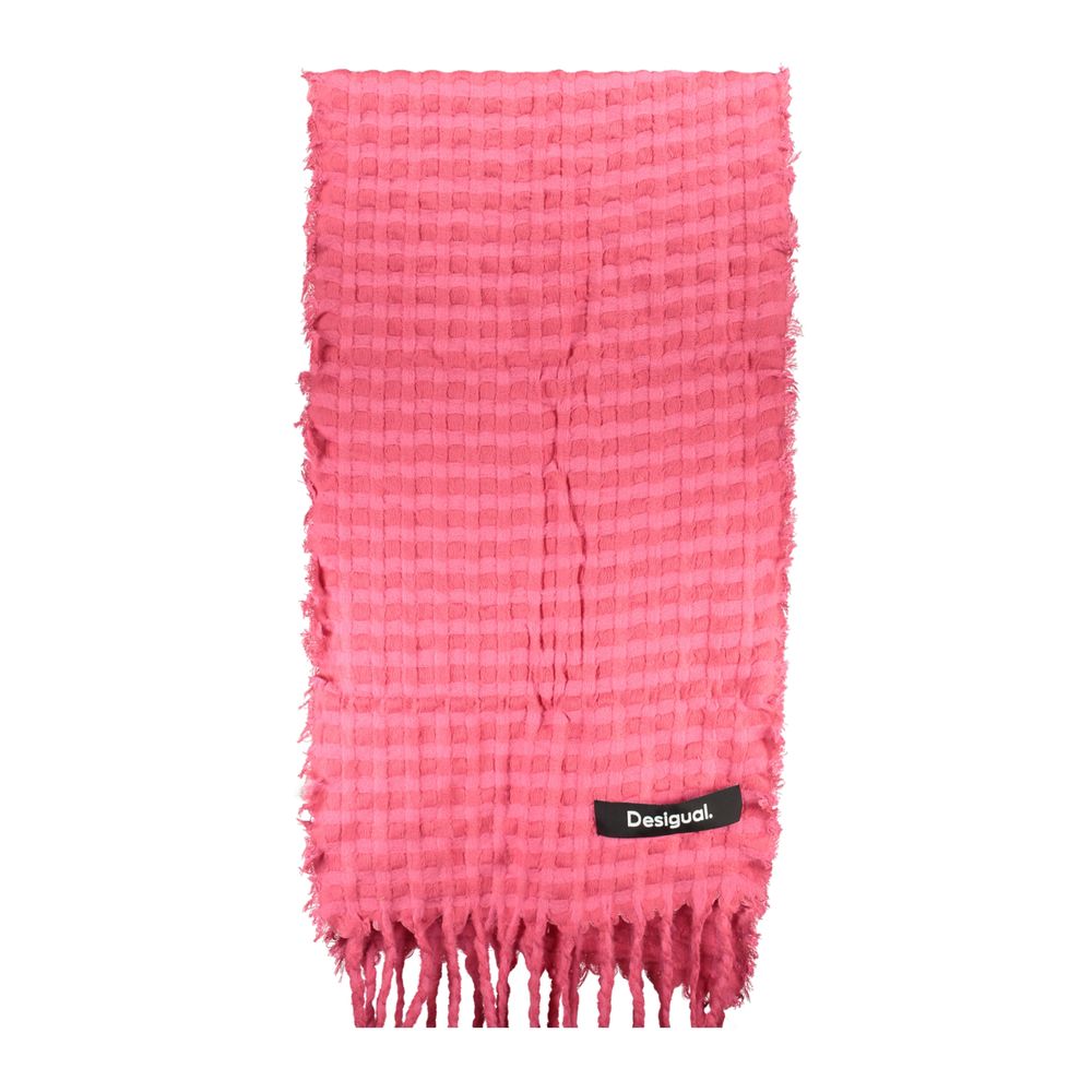 Desigual Pink Polyester Scarf