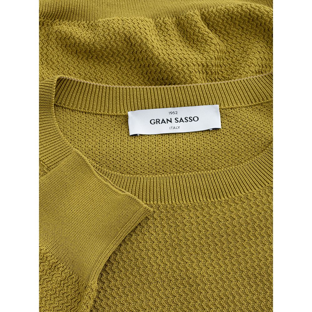 Gran Sasso Elegant Green Cotton Sweater for Men