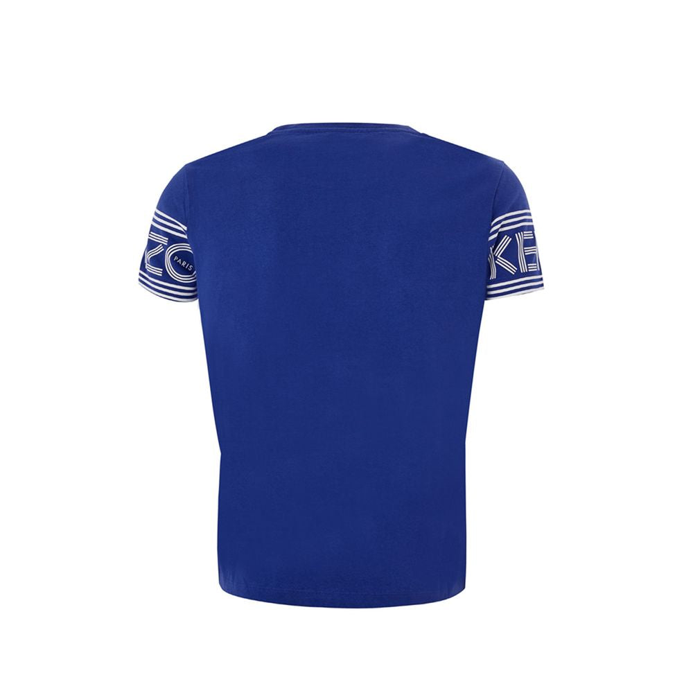 Chic Blue Cotton Tee for Stylish Comfort