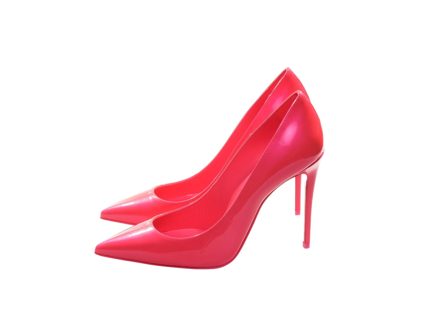 Sporty Kate Hot Pink Patent Leather High Heel Pumps