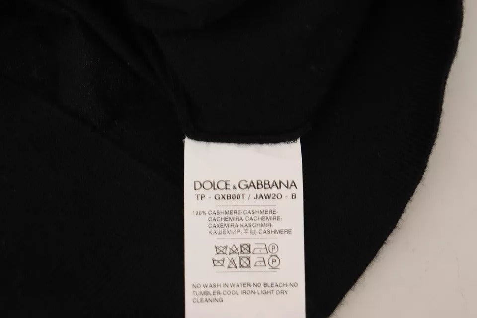 Dolce & Gabbana Black Cashmere Turtleneck Pullover Sweater