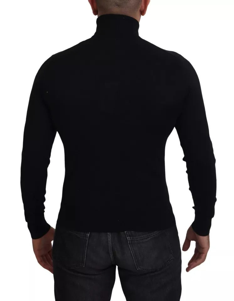 Dolce & Gabbana Black Cashmere Turtleneck Pullover Sweater