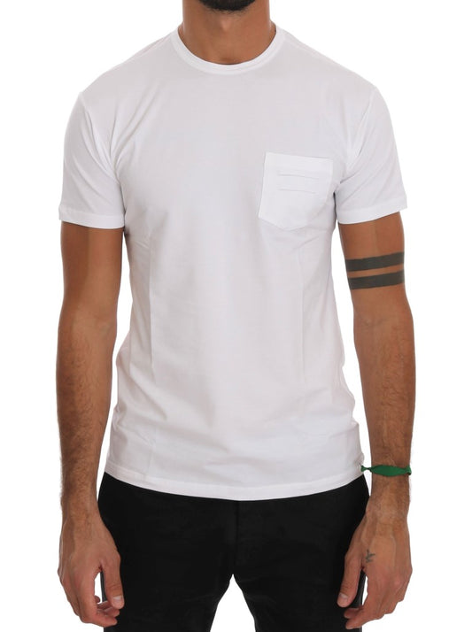 T-shirt girocollo in cotone bianco