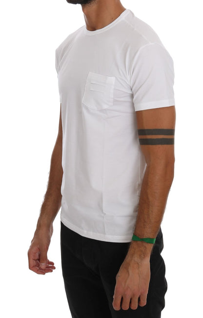 T-shirt girocollo in cotone bianco