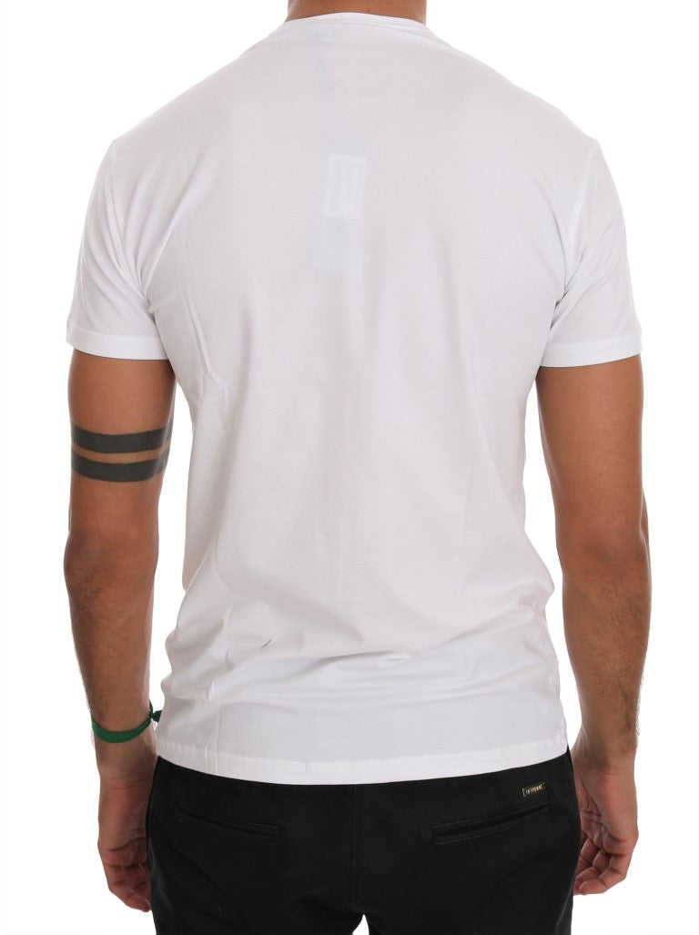 T-shirt girocollo in cotone bianco