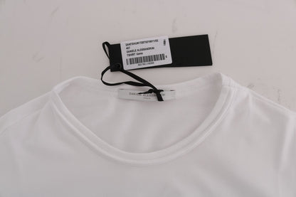 T-shirt girocollo in cotone bianco