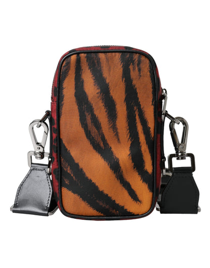 Dolce & Gabbana Multicolor Tiger Print Nylon Logo Cross Body Bag