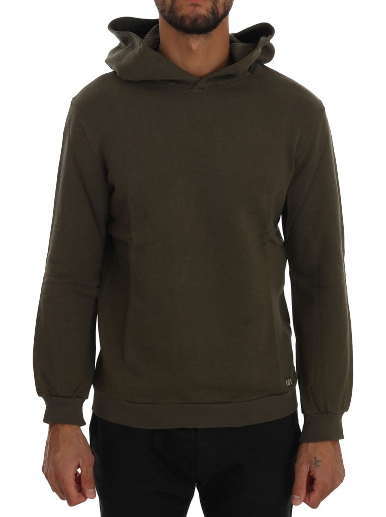 Maglione di cotone con cappuccio pullover verde