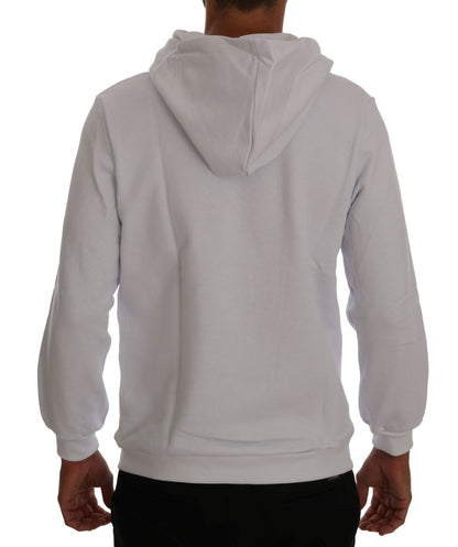 Maglione di cotone con cappuccio pullover bianco