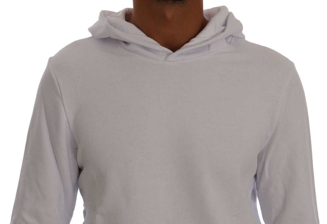 Maglione di cotone con cappuccio pullover bianco