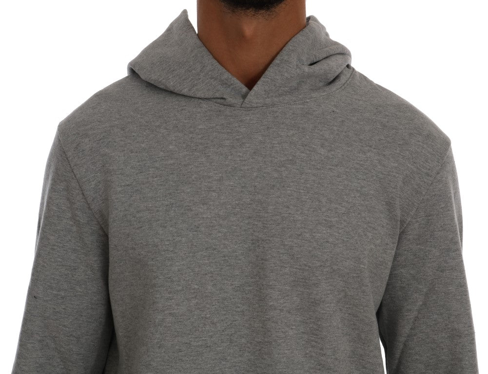 Pull en coton à capuche gris