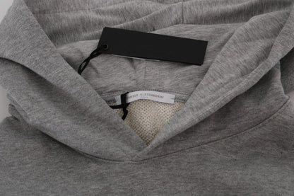 Pull en coton à capuche gris