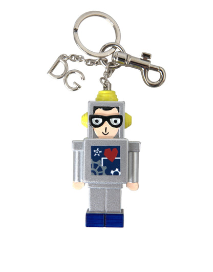 Dolce & Gabbana Multicolor Astronaut Space Metal Logo Keyring Keychain