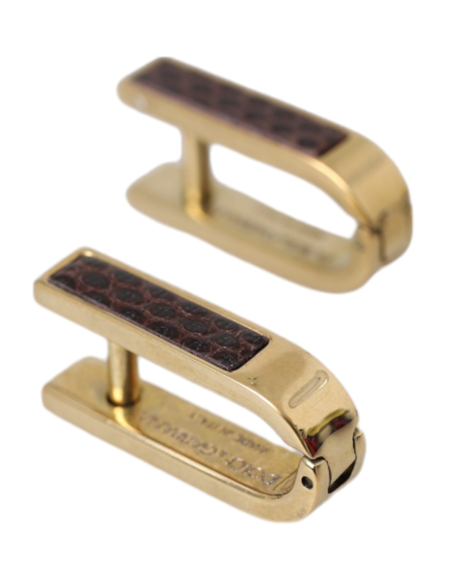 Dolce & Gabbana Gold Plated Metal Brass Pin Men Cufflinks