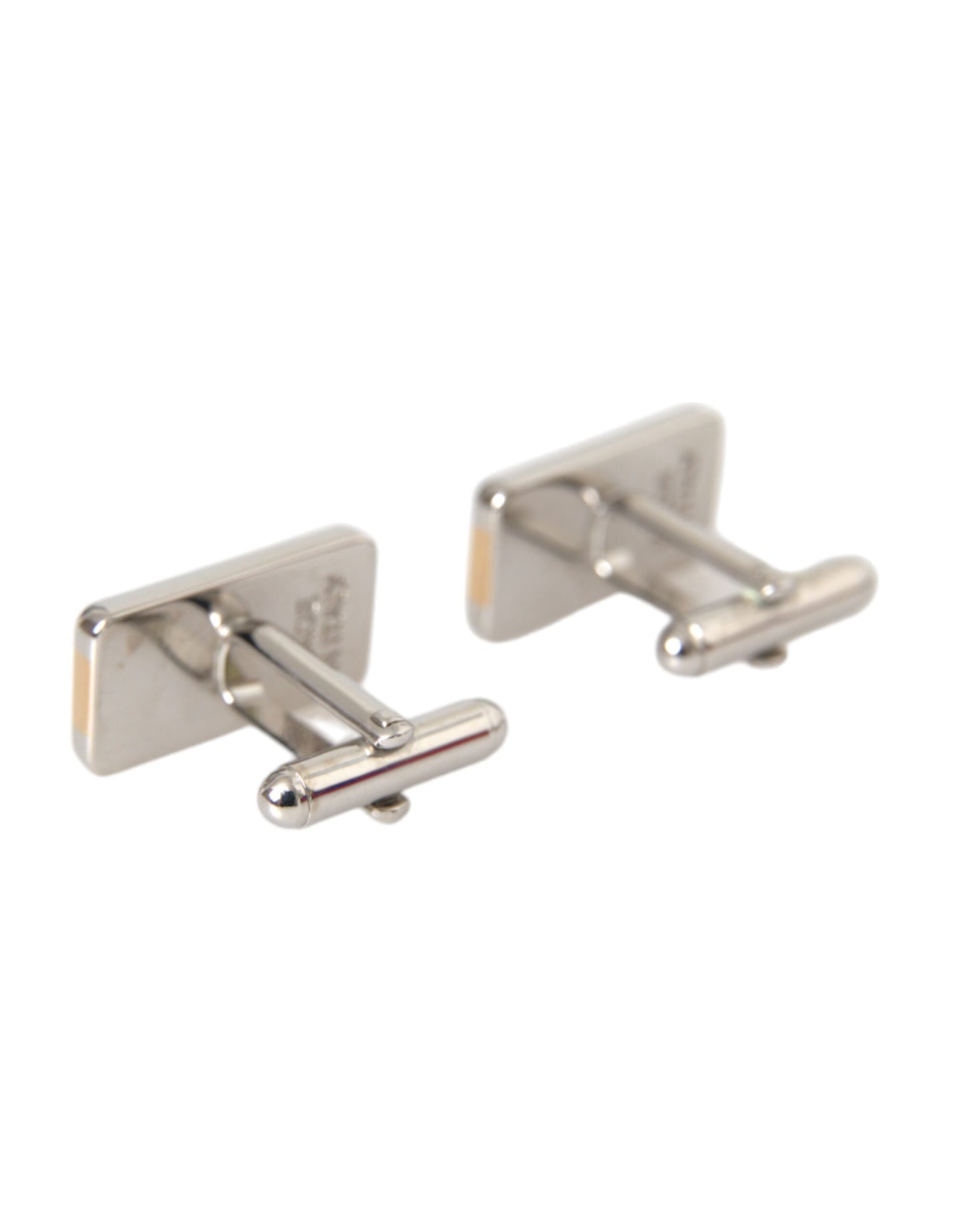 Dolce & Gabbana Silver Gold Plated Brass DG Logo Pin Cufflinks