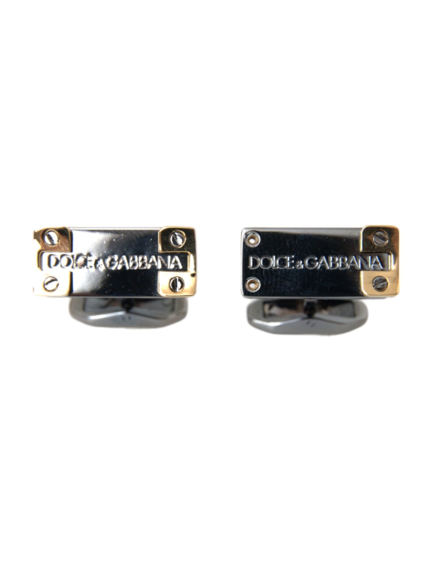 Silver Gold Plated Brass DG Logo Pin Cufflinks