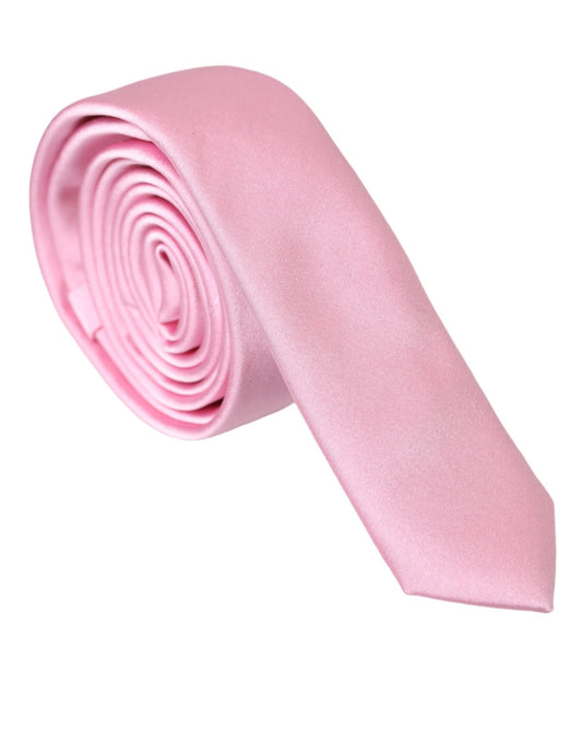 Pink Solid Silk Adjustable Tie Men